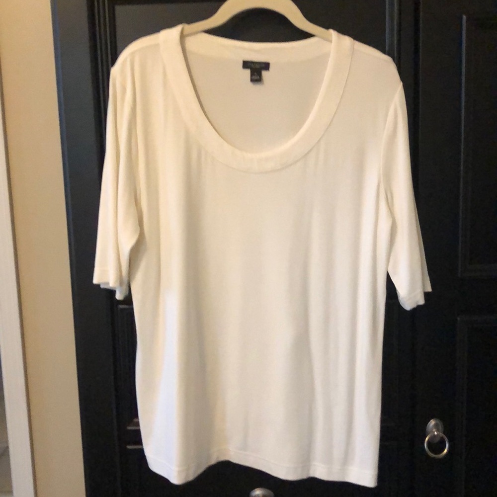Anne Taylor Factory cream scoop neck XL